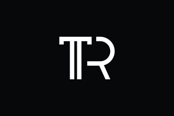 TR logo letter design on luxury background. RT logo monogram initials letter concept. TR icon logo design. RT elegant and Professional letter icon design on black background. T R RT TR - obrazy, fototapety, plakaty