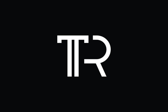 TR logo letter design on luxury background. RT logo monogram initials letter concept. TR icon logo design. RT elegant and Professional letter icon design on black background. T R RT TR