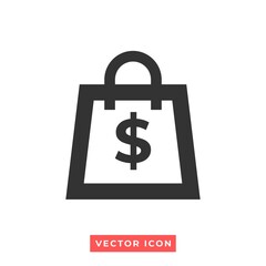 illustration of shopping bag icon. vector symbol.