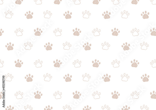 猫の足あと柄イラスト背景 Wall Mural Wallpaper Murals いなみ