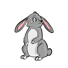 Rabbit Friendly Cute forest animal Cartoon. . Vector illustration