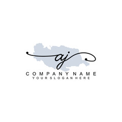 AJ Initial handwriting logo template vector