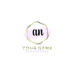 AN Initial handwriting logo template vector