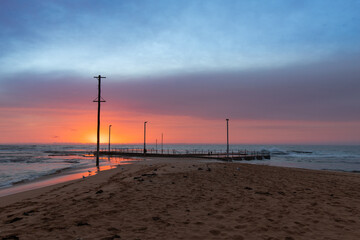 Sunrise view of Mona Vale rock pool.