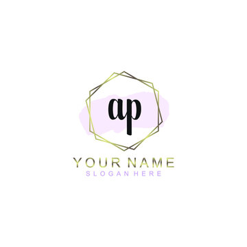 AP Initial handwriting logo template vector