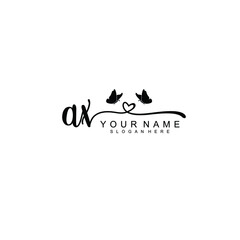 AX Initial handwriting logo template vector