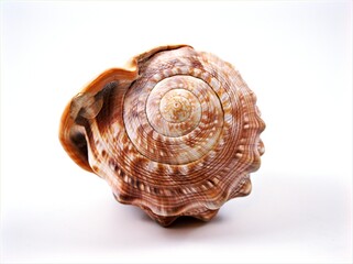 sea snail shell Cypraecassis rufa animal ,mollusca isolated on white background	