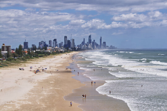 Australian goldcoast beach skyline surfers paradise