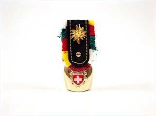 Swiss cowbells souvenir isolated on white background