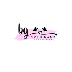 BG Initial handwriting logo template vector