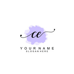 CE Initial handwriting logo template vector