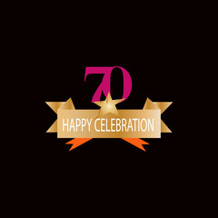70 years anniversary celebration vector template design illustration
