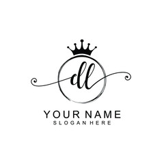 DL Initial handwriting logo template vector