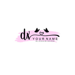 DX Initial handwriting logo template vector