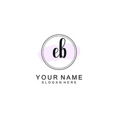 EB Initial handwriting logo template vector