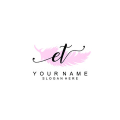 ET Initial handwriting logo template vector