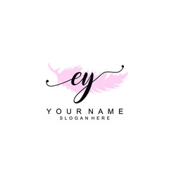 EY Initial handwriting logo template vector