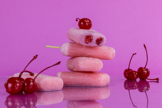 Delicious Cherry Popsicles Tower Picture