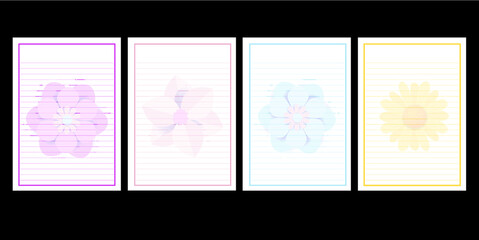 Flowers writing paper, flowers big theme template 