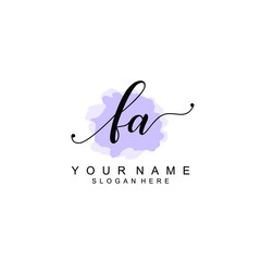 FA Initial handwriting logo template vector