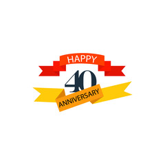 40 years anniversary celebration vector template design illustration