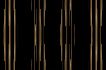 Vertical stripe of pattern vector. Design regular lines gradient gold on black background. Design print for illustration, texture, textile, wallpaper, background. Set 5
