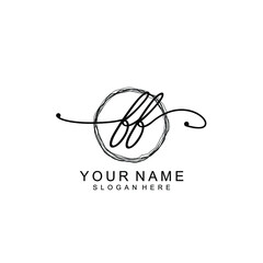 FF Initial handwriting logo template vector