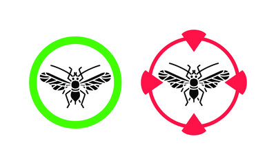 insect in a circle, glyph icon