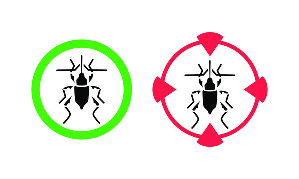 insect in a circle, glyph icon, weevils
