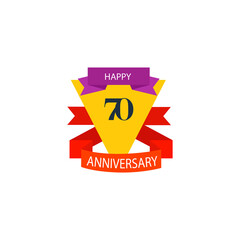 70 anniversary celebration vector template design illustration