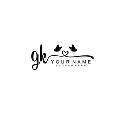 GK Initial handwriting logo template vector