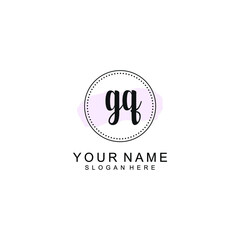GQ Initial handwriting logo template vector