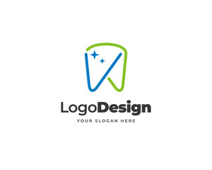 V letter dental logo vector. Modern dental care logo design