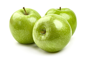 Fresh granny smith apples, isolated on white background