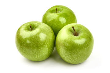Fresh granny smith apples, isolated on white background