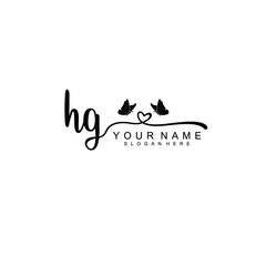 Fototapeta na wymiar HG Initial handwriting logo template vector