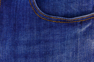 Jeans texture background. Part of the blue jeans