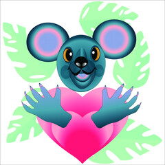koala with heart