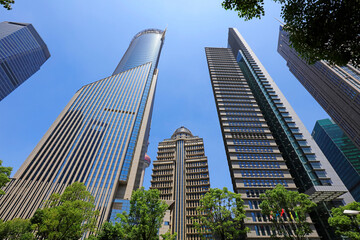 Obraz premium Architectural scenery of Lujiazui in Pudong, Shanghai, China