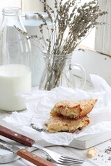 Charlotte pie with milk
