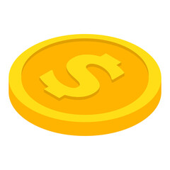 Obraz premium Coin icons. Dollar coin. Currency symbols in isometric, 3D style. Vector