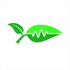illustration of leaf and health chart, grow and healthy.