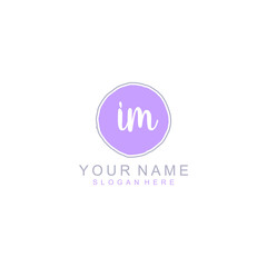 IM Initial handwriting logo template vector