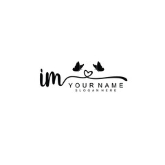 IM Initial handwriting logo template vector