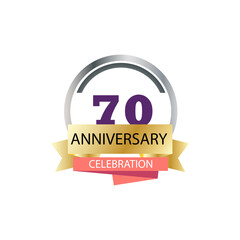 70 Anniversary celebration vector template design illustration
