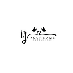 IZ Initial handwriting logo template vector