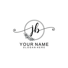 JB Initial handwriting logo template vector