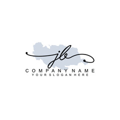 JB Initial handwriting logo template vector
