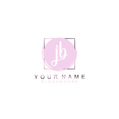 JB Initial handwriting logo template vector