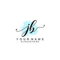 JB Initial handwriting logo template vector